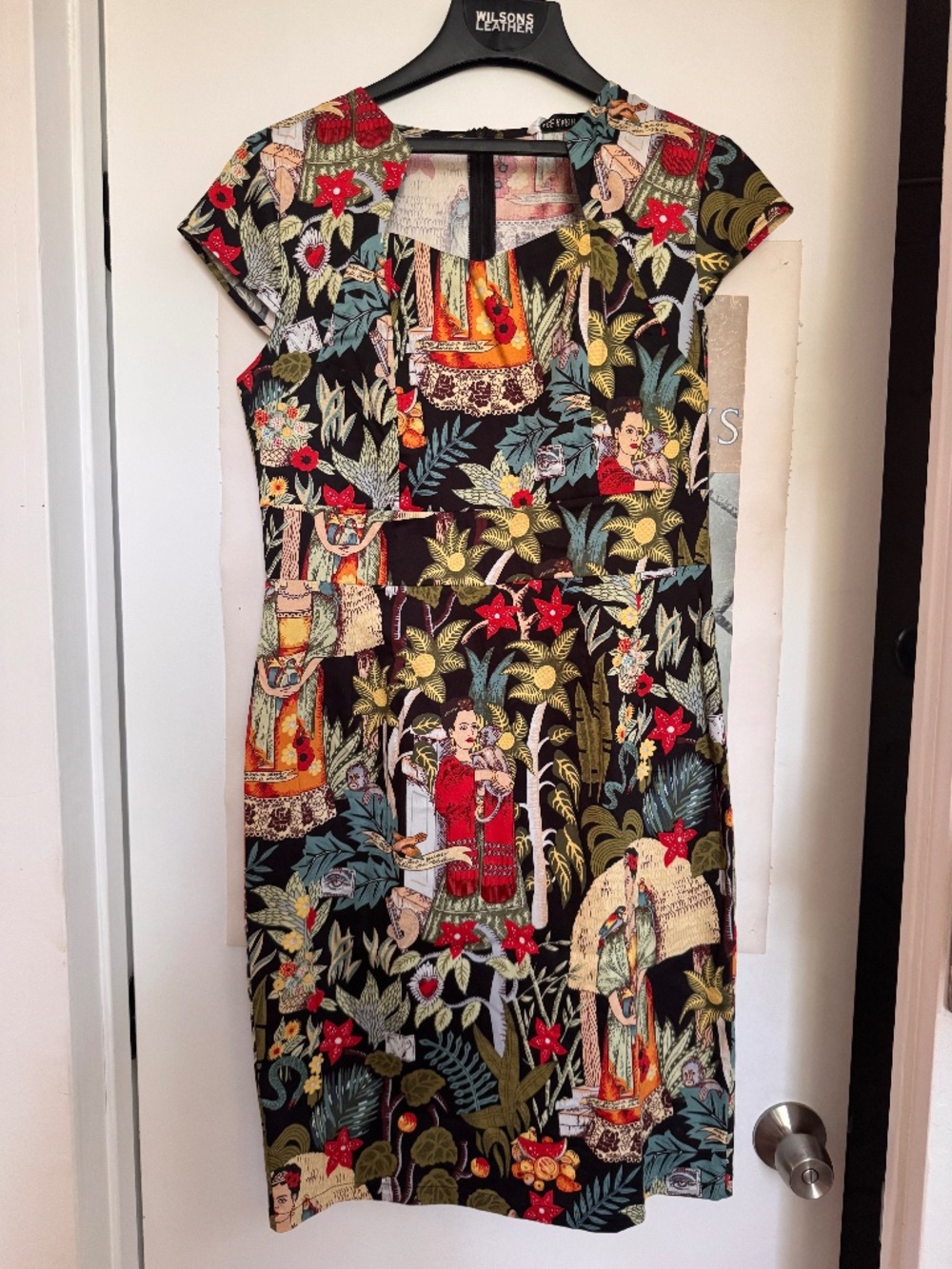 Grace Karin Frida Kahlo Tropical Print Wiggle Dress Size L NWT